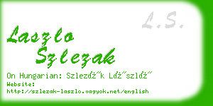 laszlo szlezak business card